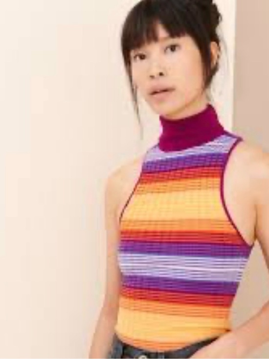 Urban Outfitters Tops - Urban Outfitters Striped Ribbed Tank in Purple, Orange, Yellow